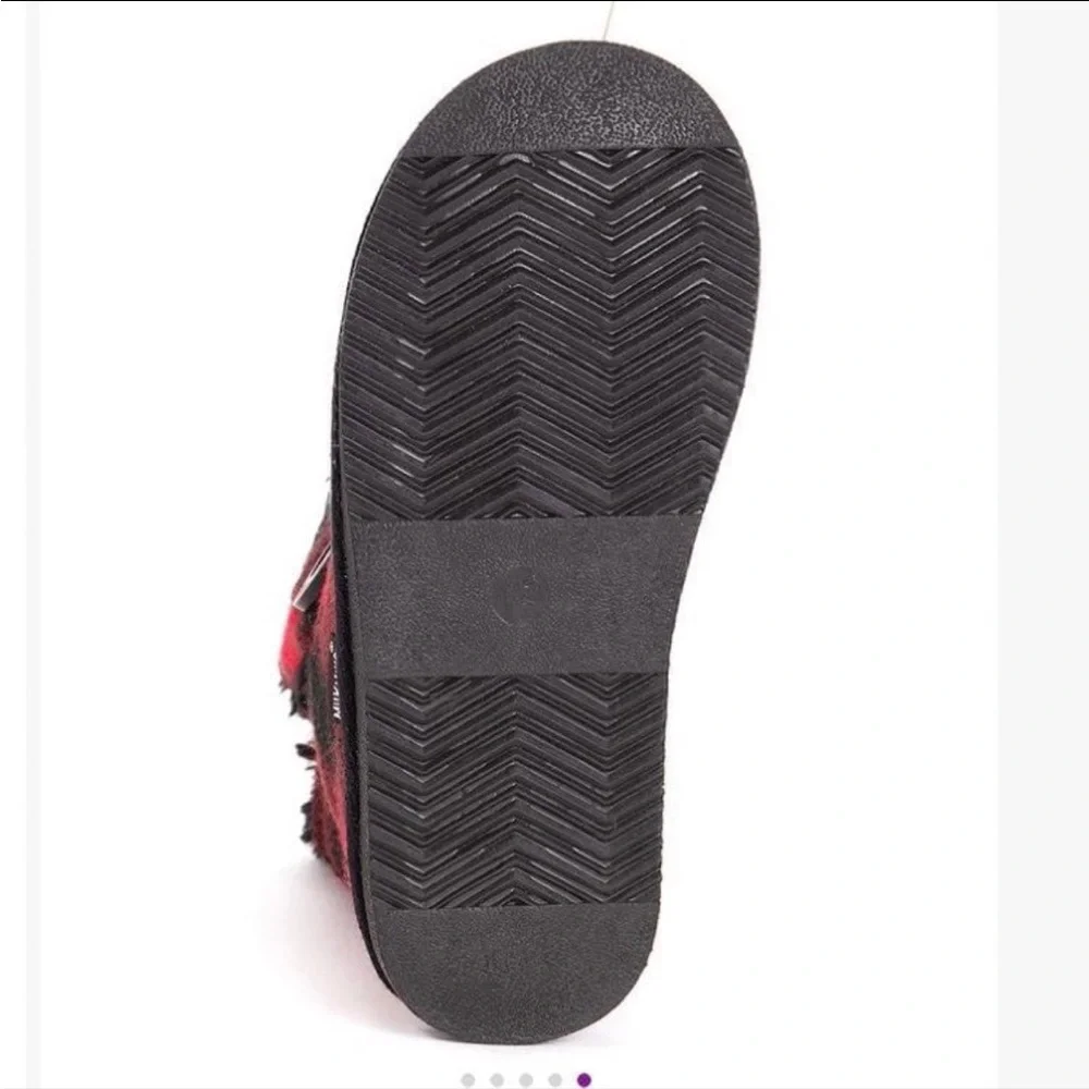 Muk Luks red plaid boots